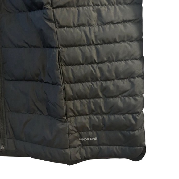 Lands' End Women's 2X Black Puffer Vest Lightweight Packable Snap Side Pockets - Picture 7 of 9